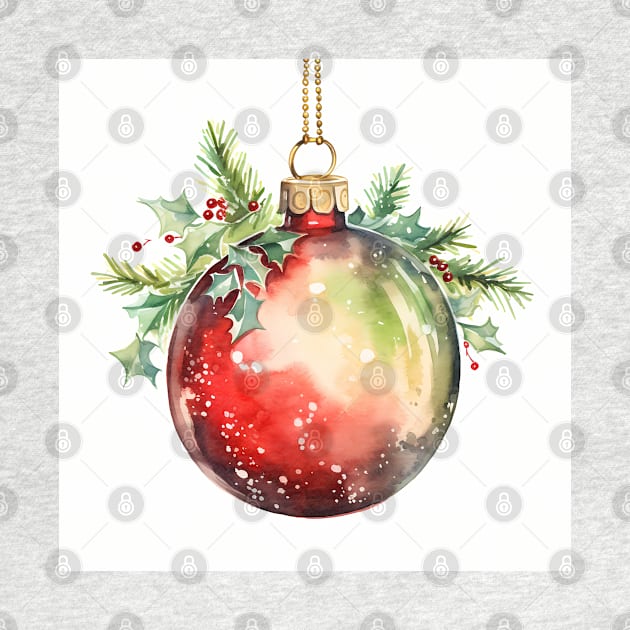 Christmas Bauble in Warm watercolor tones by designs4days